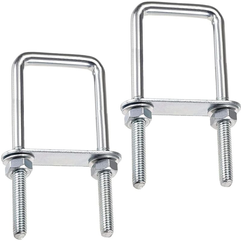 Square U-Bolts, 60X120Mm Stainless Steel U-Bolts, M8 U-Bolt With Frame Plate Nut And Washer, M8 U-Bolt For Fixing - Image 1