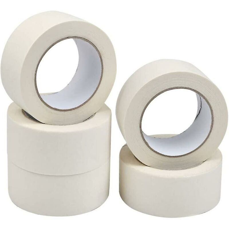 5 ROlls Masking Tape Adhesive Paint Masking Tape Multi-Purpose Strong Sticky Tape For Painting, Industry, Decorating, - Image 1