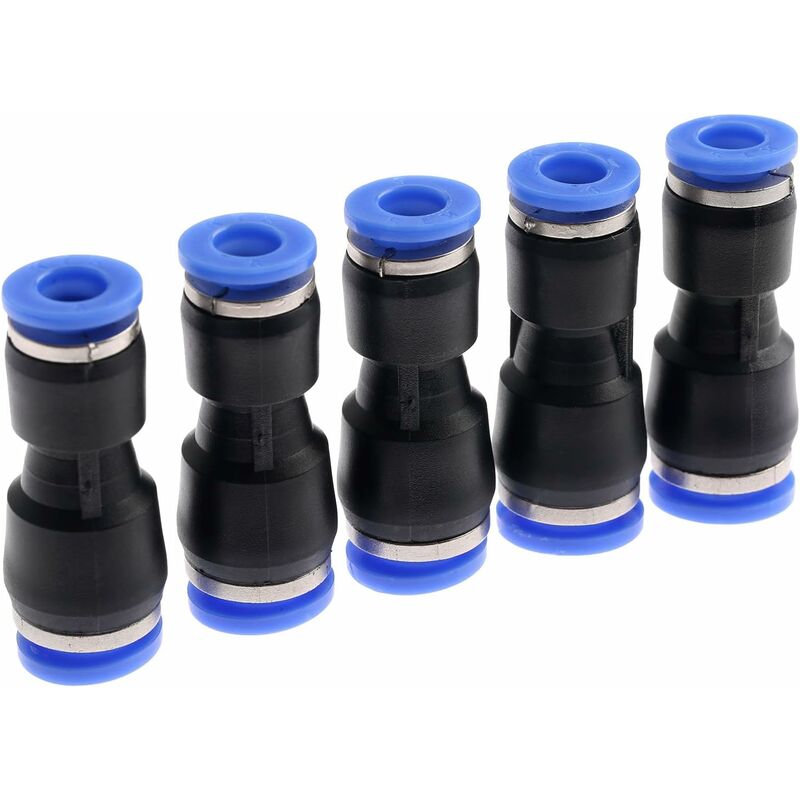 5 pcs Pneumatic Connectors Pneumatic Push In Straight Fittings Reducer Quick Release Fittings For Air Hose Pg8-6 - Image 1
