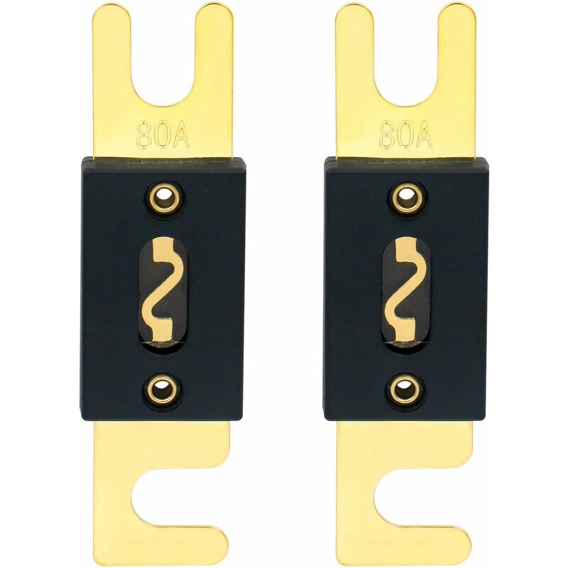 2 Pack Anl Fuse - 80A - For Car Audio System - Black And Gold - Image 1