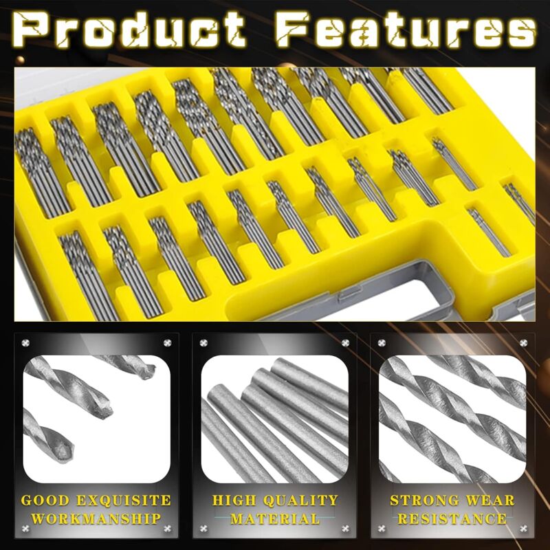 150 pcs Twist Drill Bits High Speed Steel Titanium Micro Drill Bit Set Tool 0.4Mm-3.2Mm For Wood, Metal, Plastic, - Image 3