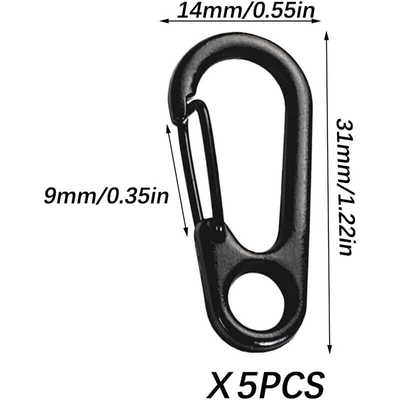 Mini Carabiner Clip, 5 Pieces Mini Carabiner Clip, Spring Carabiner Hook Keychain Clasps, Mini Carabiner Clips, For - Image 2