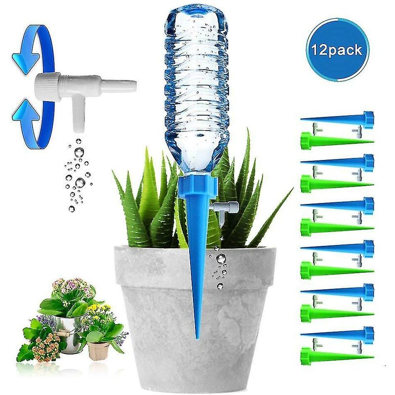 Drip Bottle, Automatic Plant Waterer, Drip Irrigation With Control Valve For Garden, Home, Indoor, Outdoor（12Pc） - Image 1