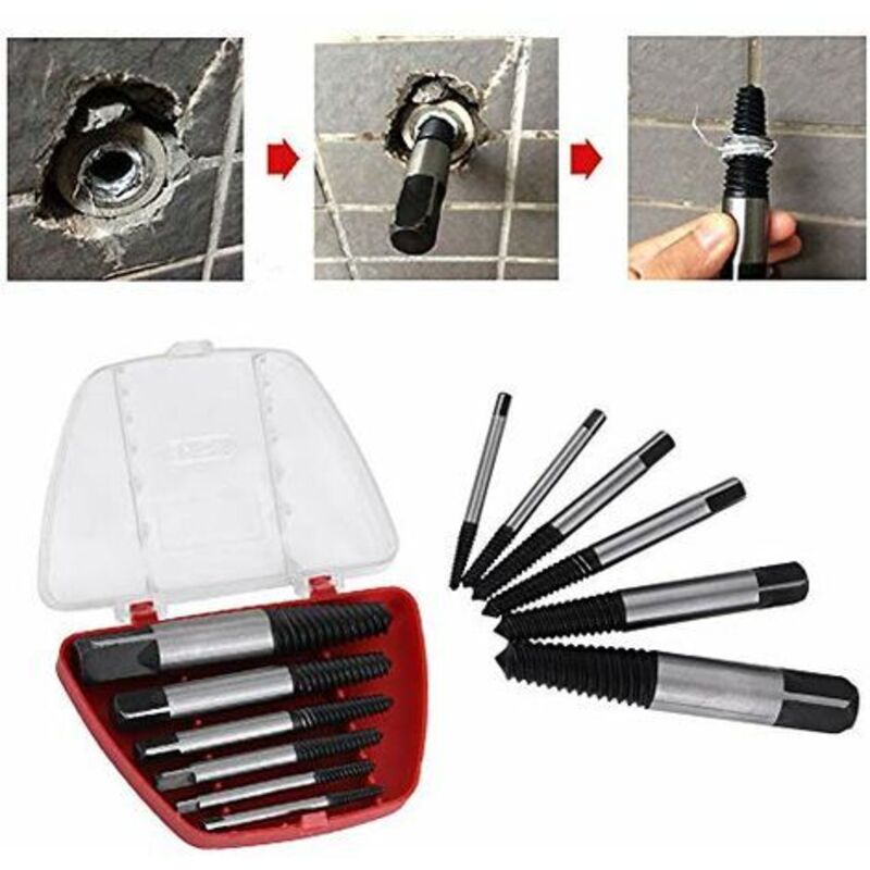 6 pcs Steel Broken Screw Extractors, Studs, DAmaged Broken Bolts 4Mm-22Mm - Image 2