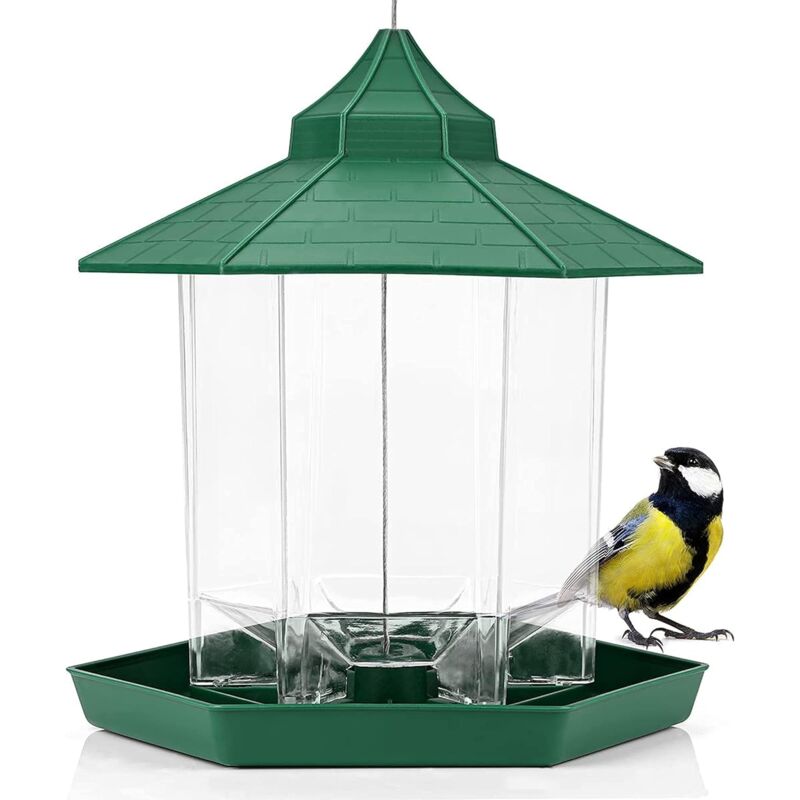 Hanging Outdoor Bird Feeder - Large Capacity Hexagonal Bird Feeder, Waterproof - Outdoor Bird Feeder With Seed - Image 1