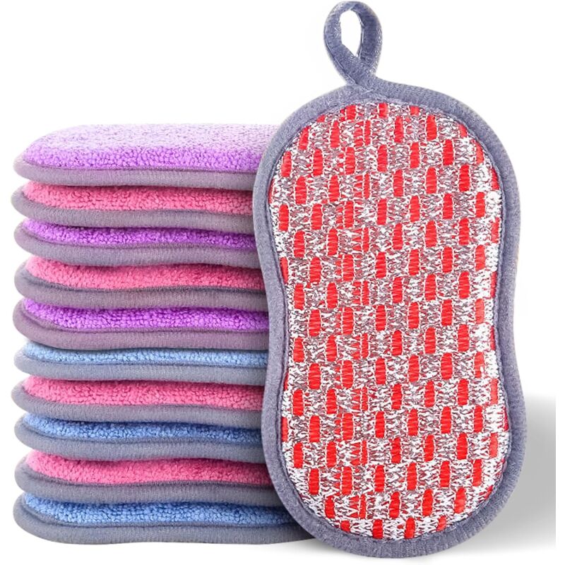 10 pcs Colorful Cleaning Sponges, Premium Non-Scratch Reusable Dishwashing Sponges For Kitchen, Bathroom, Easy Dish - Image 1