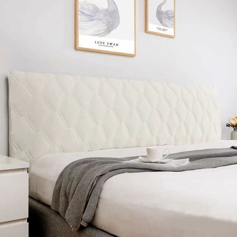 Headboard Cover 160, Headboard Cover Protector With Stretch Side, Dustproof Washable Headboard Cover (Color : Beige, - Image 1