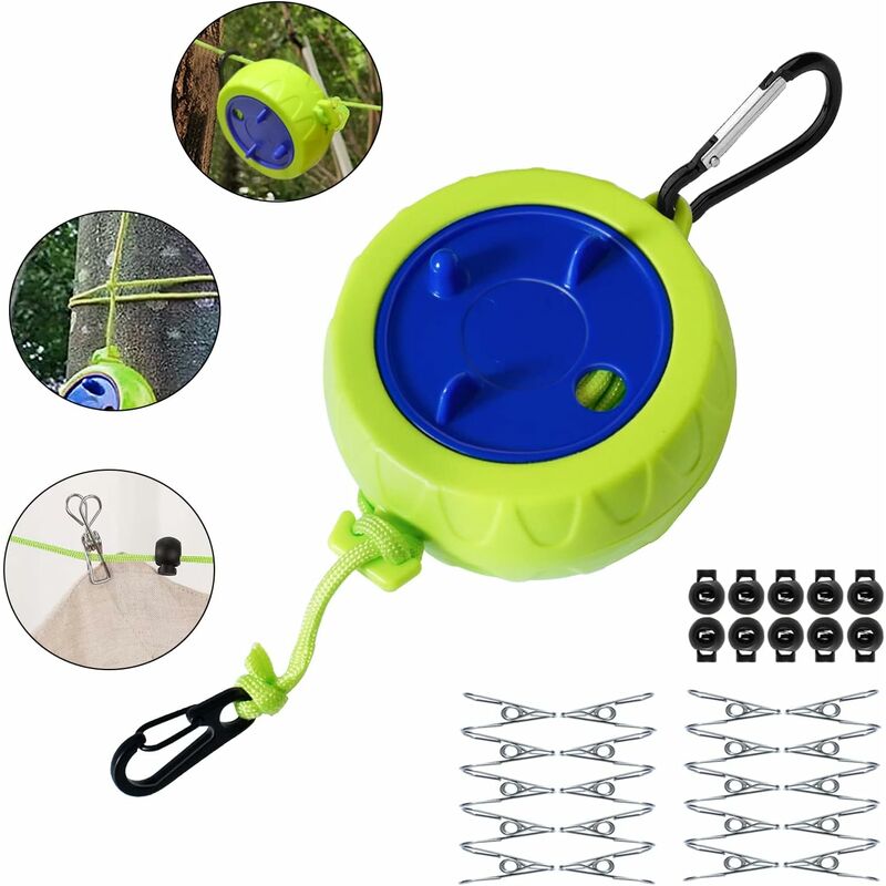 Clothesline Set, 10M Portable Anti-Winding Stretchable Clothes Line For Drying Rack Bathroom Outdoor Camping Outdoor - Image 1