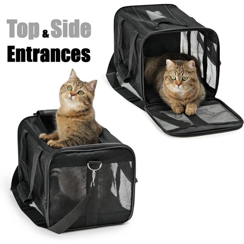 Cat Carrier Bag/Dog Carrier Bag For Cats, Small Dogs, Kittens Or Puppies, Soft And Foldable With Wool Mat For Travel By - Image 2
