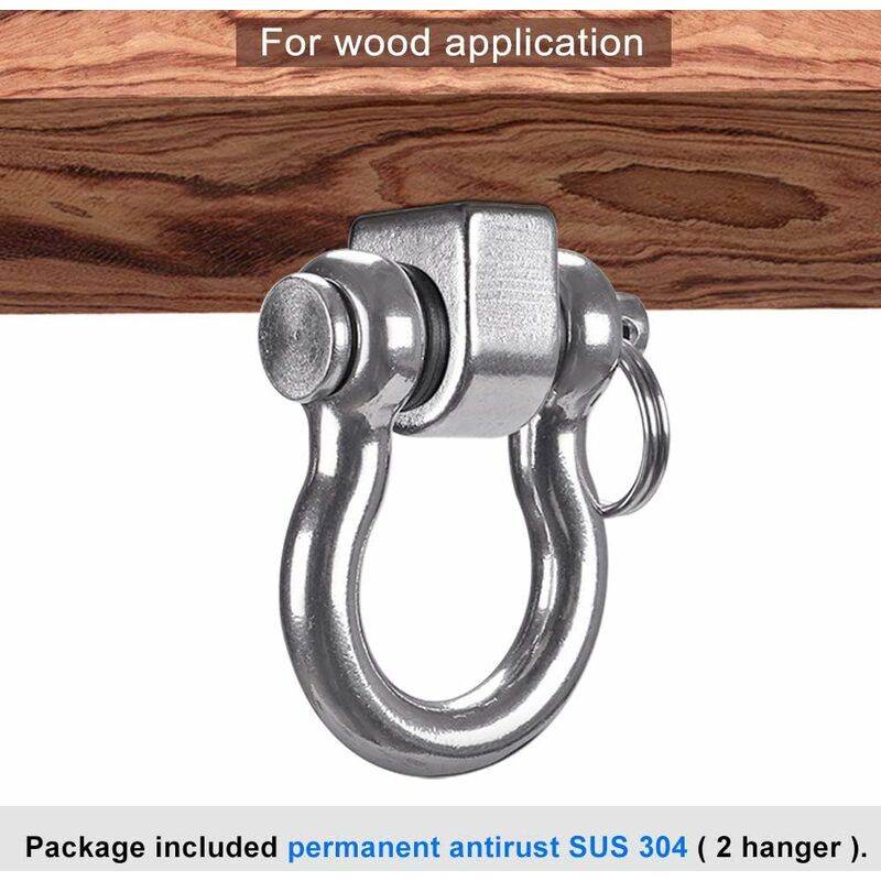 2 pcs 304 Stainless Steel Ceiling Hook, Suspension Trainer Hanging Kit For Hanging Chair, Hanging Lamp, Hammock, - Image 2