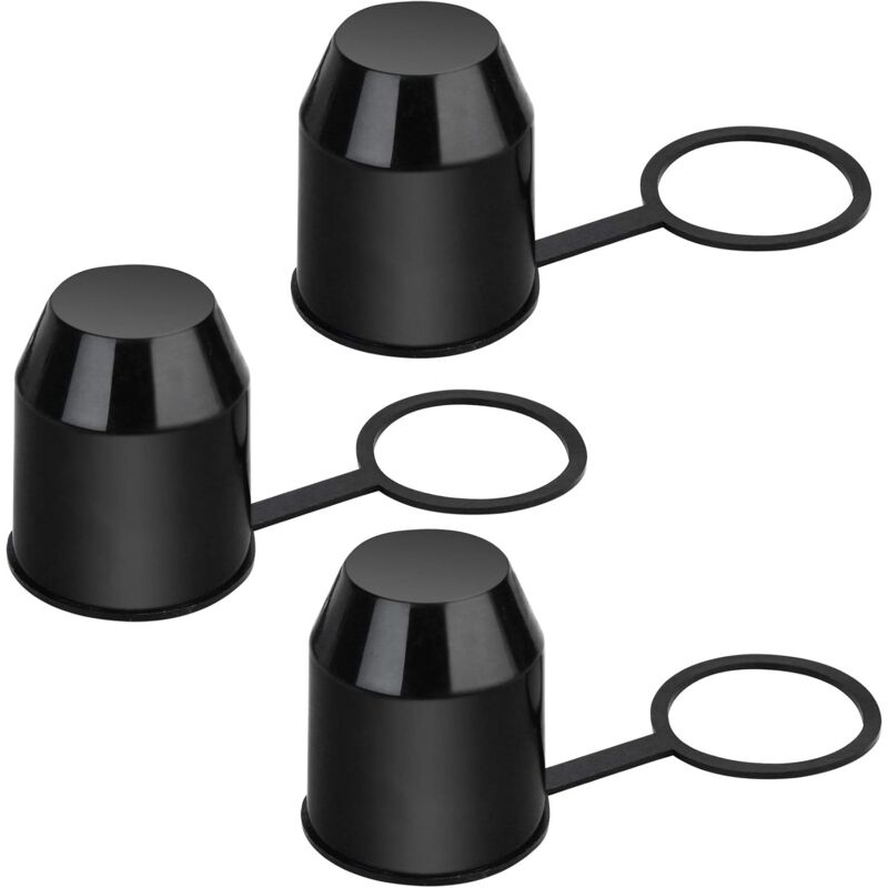 3 pcs Set Protective Caps For Trailer Hitch. Plastic - With Safety Ring - Weatherproof And Car Wash Resistant. - Image 1