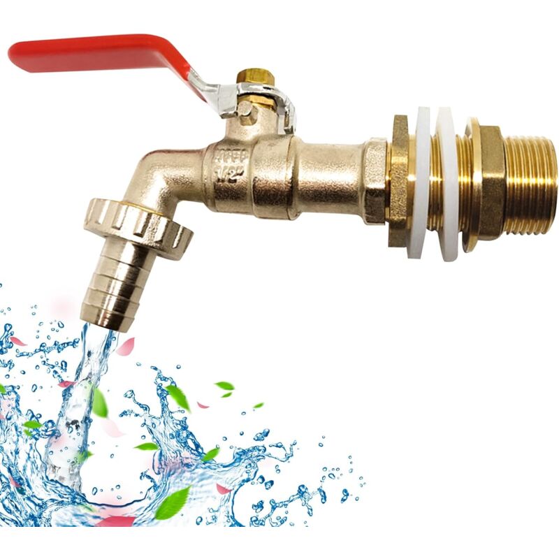 1000L Tank Faucet, Rainwater Harvesting Faucet Tank Adapter 1/2