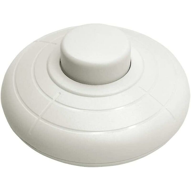 1 pcs ROund Foot Switch White Foot Control Switch For Floor Lamp And Table Lamp - Image 1