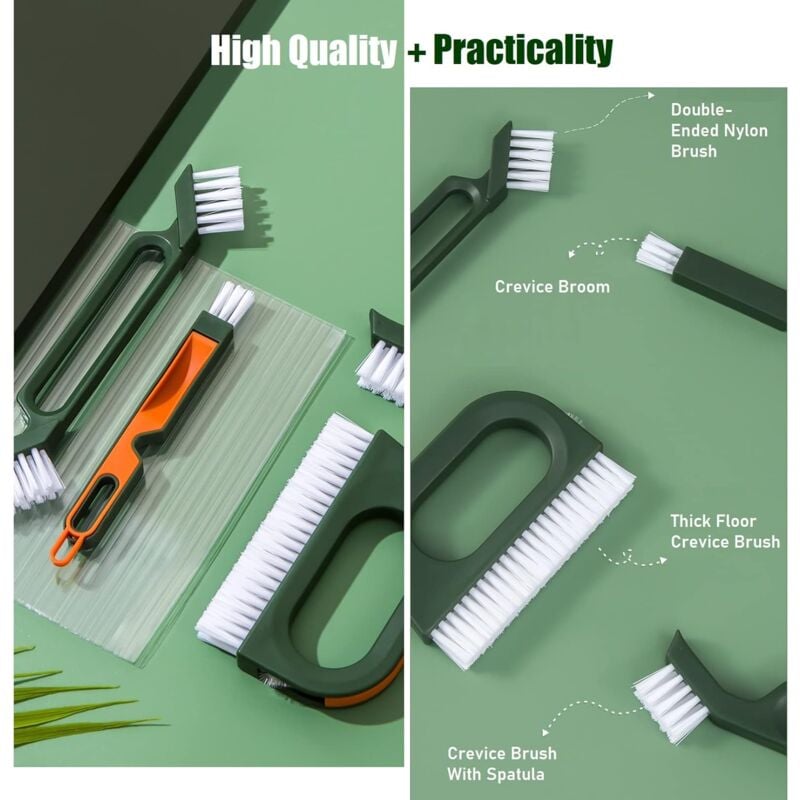 5 In 1 Grout Brush Set, Cleaning Brush For Bathroom And Kitchen, Scrub Tile Grouts, Nooks And Corners, Bottle Brush - Image 3
