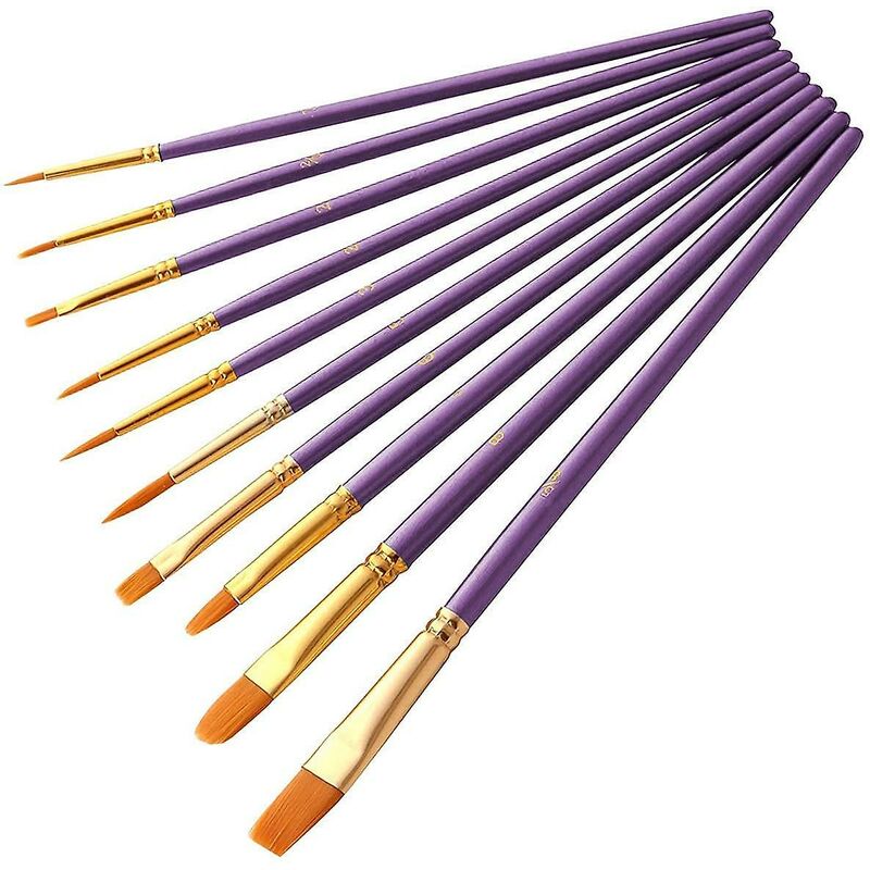Oil Painting Brush, 10 pcs Painting Brushes Acrylic Painting Brush, Painting Brush, Birthday Gifts For Beginner Artist - Image 1