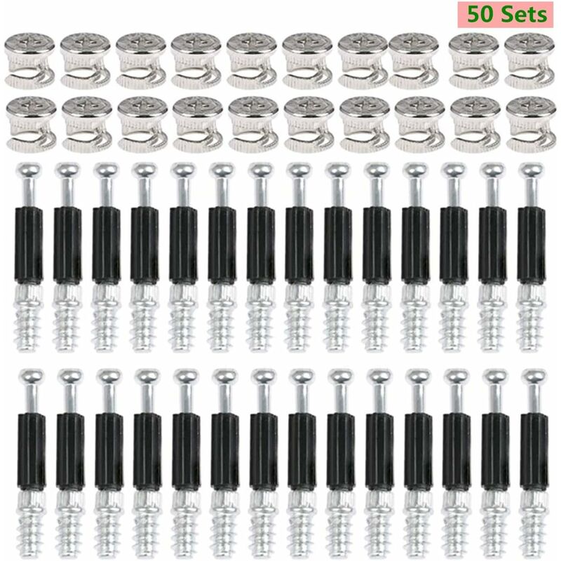 Cam Fittings 50 Pair Furniture Cabinet Panel Connection Ø15Mm Invisible Connector For Kitchen Cabinet, Cupboard, Wooden - Image 1
