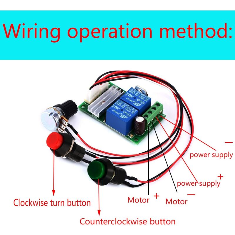 Speed Regulator 12V,Dc Motor Speed Controller (Pwm) Adjustable Reversible Switch Dc Speed, 6V 12V 24V Dc Motor Inverter - Image 2