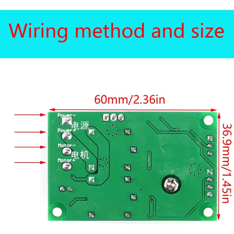 Speed Regulator 12V,Dc Motor Speed Controller (Pwm) Adjustable Reversible Switch Dc Speed, 6V 12V 24V Dc Motor Inverter - Image 4