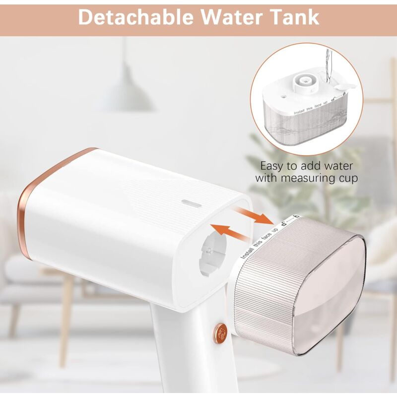 Garment Steamer, Mini Portable Iron, 30S Fast Heat-Up, 1000W, 120Ml, Travel Steamer With Brush And Measuring Cup - - Image 4