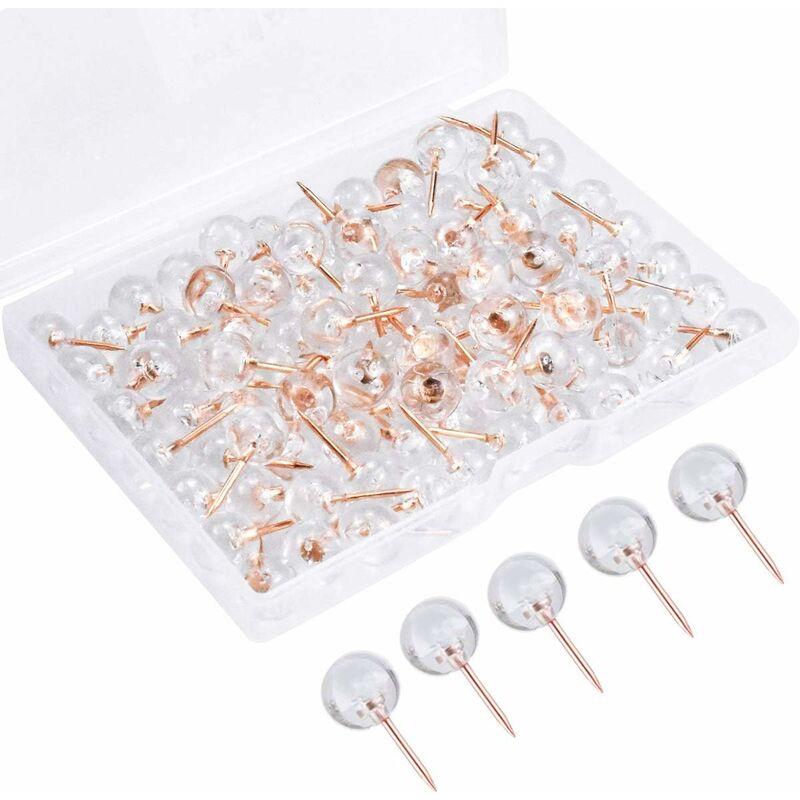 100 pcs Transparent Push Pins Cork Board Pins World Decorative Push Pins Travel Sewing Pin Wall Pins For Maps Post-It - Image 1