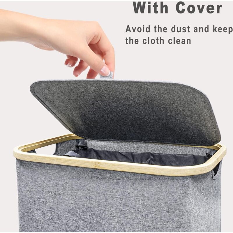 100L Laundry Basket With Lid Laundry Hamper With Handles Dirty Laundry Basket, Laundry Bin Laundry Basket Foldable - Image 3