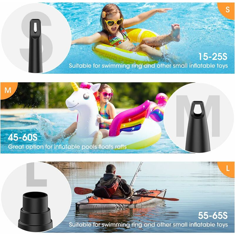 Electric Air Pump, 5000Mah Rechargeable Battery, Inflatable Mattress Inflator With 3 Air Nozzles, Fast Inflator For - Image 3