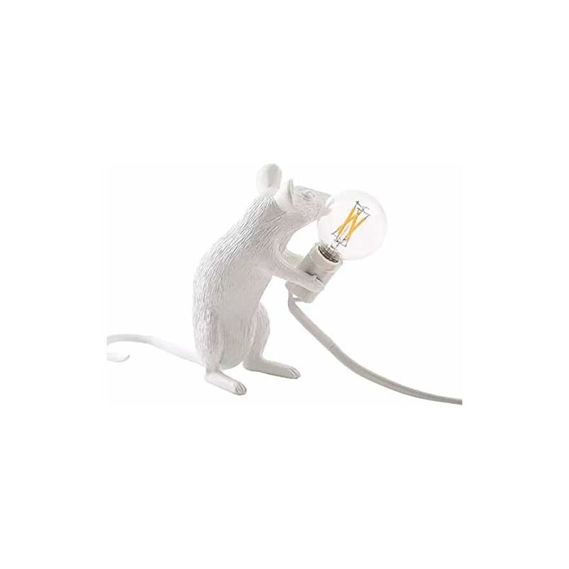 Table Lamp Mouse Shape Resin Desk Lamp Bedside Lamp Light Home Bedroom Decor E12 Base - Image 1