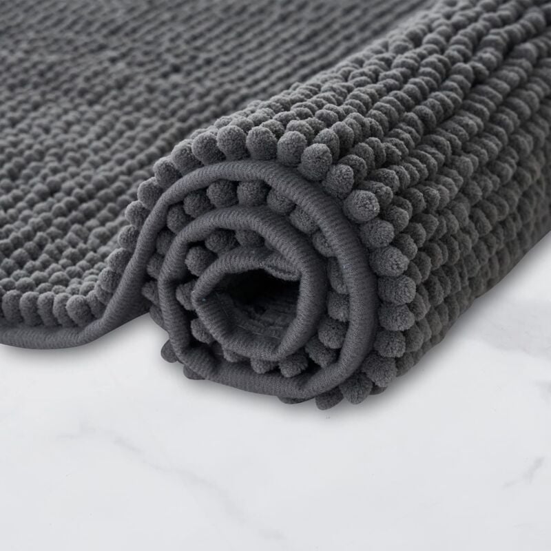 Non-Slip Chenille Bath Mat Super Absorbent And Machine Washableable For Bathroom, Shower, Bathtub Or As A Toilet Mat - Image 1