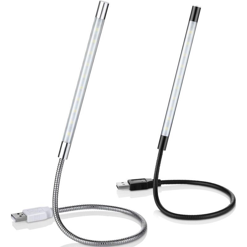 2 Pieces Usb LED Reading Lights Stick Flexible Usb Book Light Dimmable LED Usb Light Touch Gooseneck For Laptop Book - Image 1
