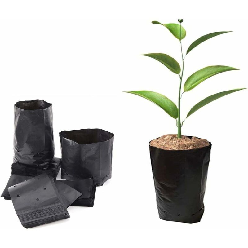 100 pcs Thickened Plastic Plant Nursery Bags Fruit Flower Seedling Planting Bags Garden Plant Grow Bags With Breathable - Image 1