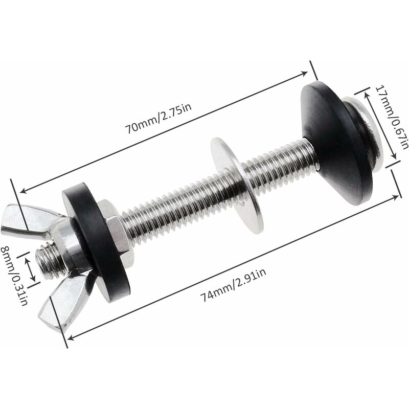 Toilet Tank Bolts And Washers, 4 Pack Toilet Bolts, Stainless Steel Washing Tool Accessories For Split Toilets - Image 4