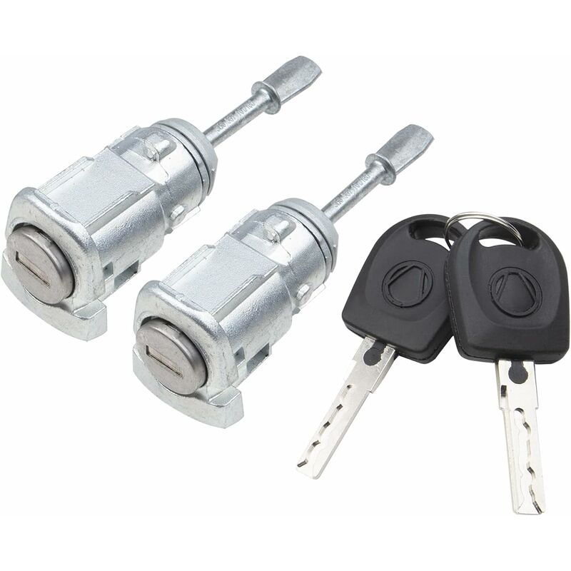 Front Left Right Door Lock Cylinder Compatible With Golf Iv Bora Passat B5 Skoda Fabia 3B0837167 3B0837168 - Image 1