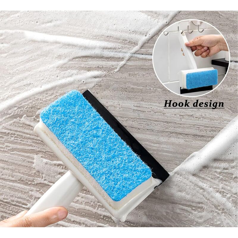 2 In 1 Cleaning Brush, Window Squeegee With Sponge, Cleaning Tools For Mirrors, Windows, Tiles, Car Glass - Image 3