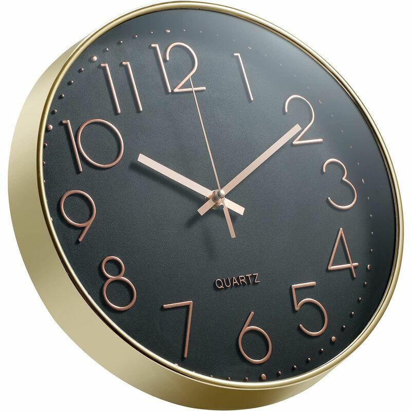 12 Inch Silent Non Ticking Wall Clock Modern Battery Operated Wall Clock Easy To Read Decor For Kitchen, Home, Living - Image 2