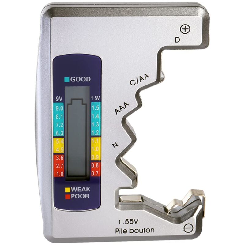 Universal Digital Battery Tester For Aaa Cdn 9V 1.5V Button Cell Mini Batteries - Image 1
