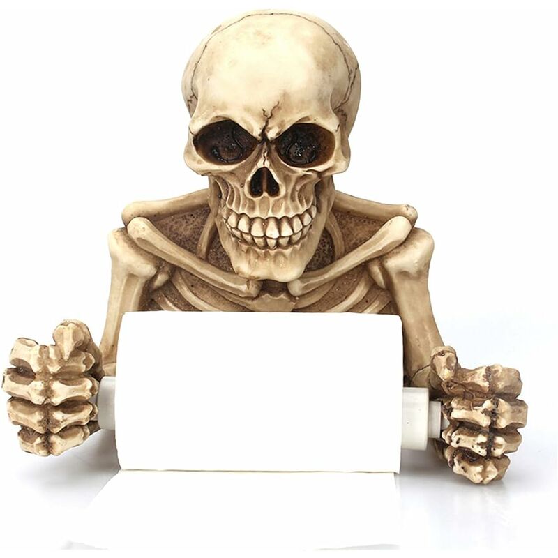 Toilet Paper Holder, Skeleton Toilet Paper ROll Decor, Spooky Halloween Decorations, Wall Mounted Toilet Paper Holder - Image 1