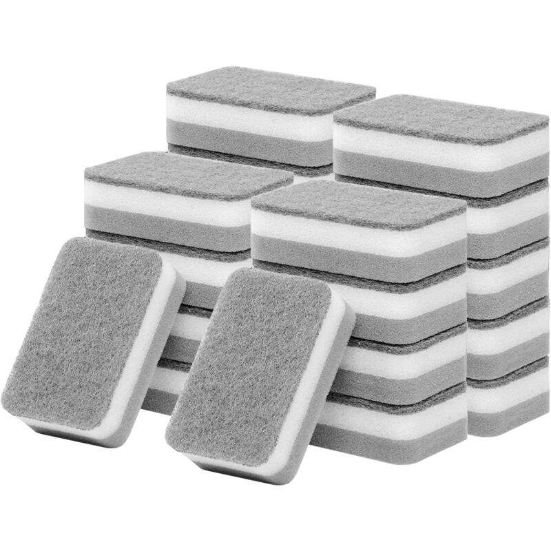 24 Pack Kitchen Cleaning Sponges Bulk, Non-Scratch Dish Sponges For Bathroom, Dishwashing, And Dishes - Gray - Image 1