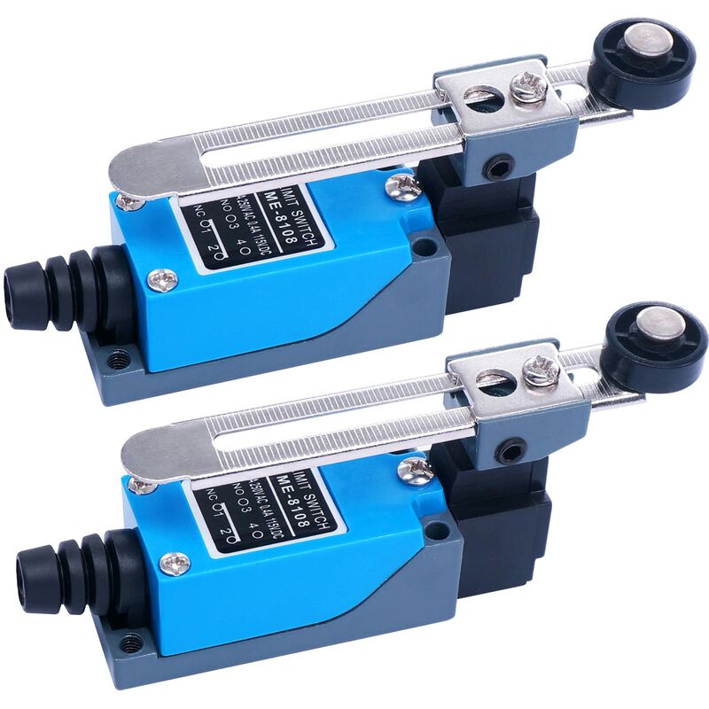 2 pcs Me-8108 Momentary Limit Switch, Adjustable ROtary Lever Switch Nc-No For Machinery And Other Electronic Equipment - Image 1