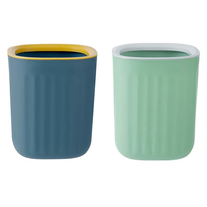 2 pcs 15X12.5Cm Small Desktop Trash Can Mini Trash Can Office Mini Trash Can Kitchen Small Trash Can For Home Living - Image 1