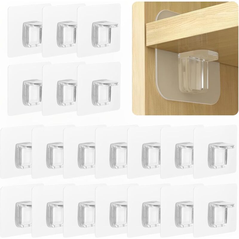 20 pcs Punch-Free Adhesive Wall Brackets - Fixed Wall Mount - Triangle Support Boards - Image 1