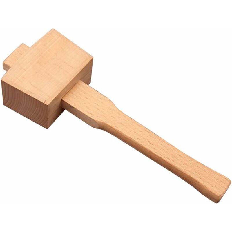 Beech Wood Mallet Hammer With Comfortable Grip Angled Striking Surface Woodworking Hammer For Carpentry Diy Woodworking - Image 1