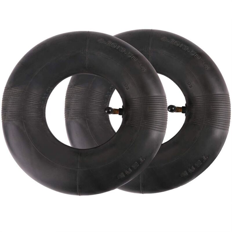 2 pcs 4.10/3.50-4 Inch Inner Tube Tire For Hand Truck, Trolley, Hand Cart, Garden Cart, Lawn Mower, Replacement Tube - Image 1