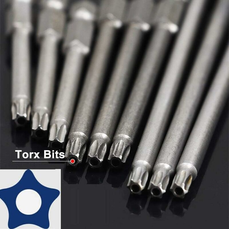 11 Piece Long Torx Screwdriver Bit Set - Magnetic Bits - 1/4