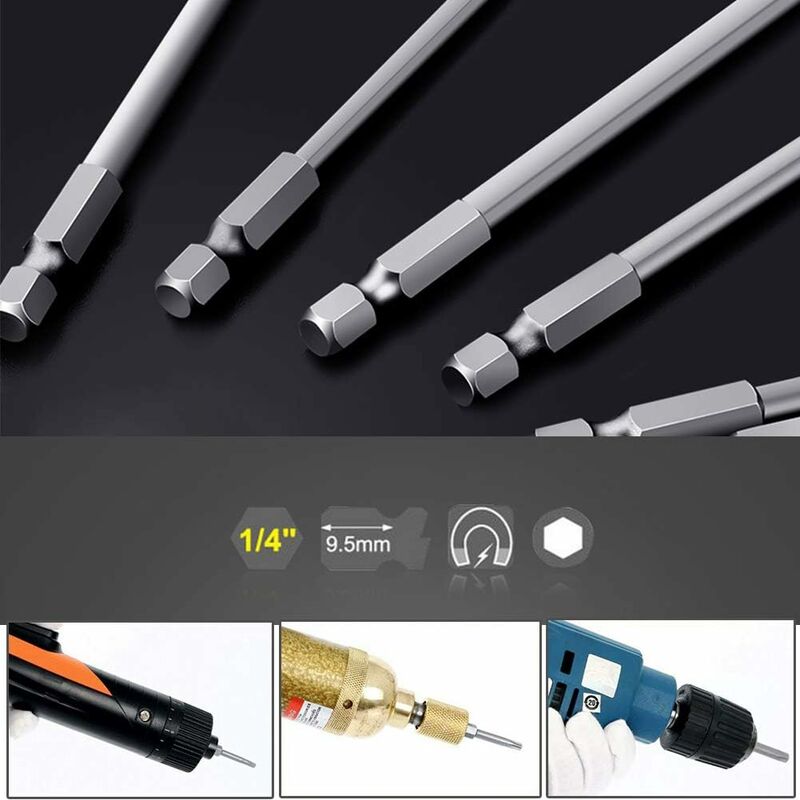 11 Piece Long Torx Screwdriver Bit Set - Magnetic Bits - 1/4