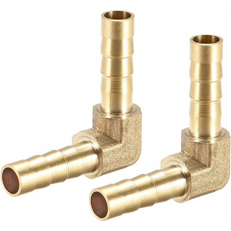 Map 2 pcs 6Mm Brass Barbed Hose Barb Fitting 90 Degree Elbow Tube Coupler - Image 1