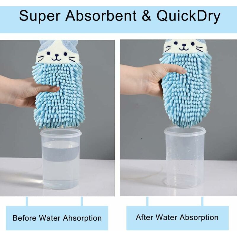 Cute Animal Hanging Hand Towel, Soft And Plush Microfiber Towel Quick Dry Absorbent Towels With Hanging Loop For - Image 4