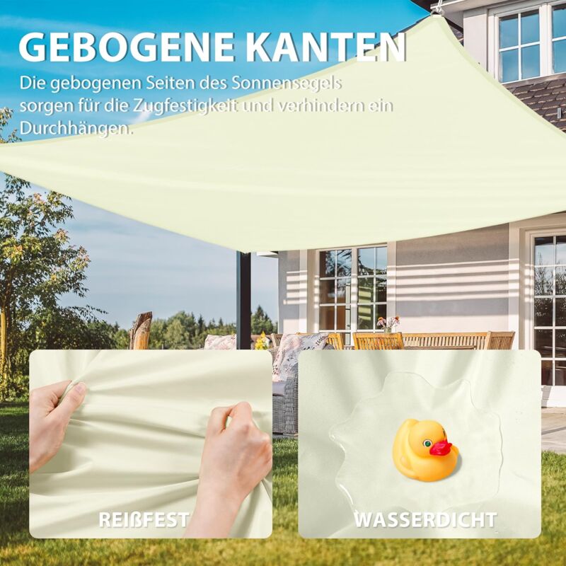 Sun Shade Sail Rectangular Sunshade, Water Repellent, Sunshade For Patio, Garden, Balcony, Polyester Fabric 300 X 400 - Image 2