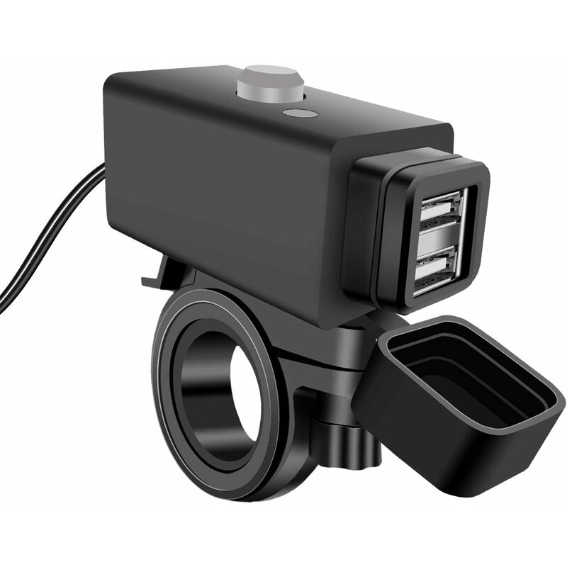Waterproof Motorcycle Usb Charger With Switch 5V Dual Ports - Image 1