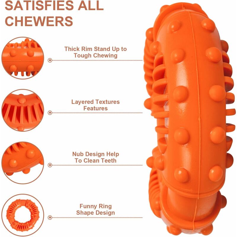 2 pcs Dog Chew Toys, Durable Rubber Ring Dog Toy, Dog Teeth Cleaning Toy For Large And Medium Dogs - Image 4