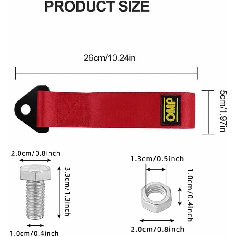 Car Tow ROpe,Racing Tow Strap,Auto Tow ROpes,Racing Tow ROpe,Nylon Tow ROpes,For Vehicle Front Rear Bumper,1Pc - Image 2